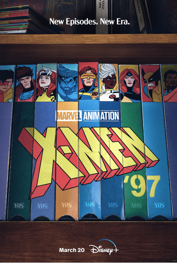 X-Men '97 spelled out on VHS boxes 